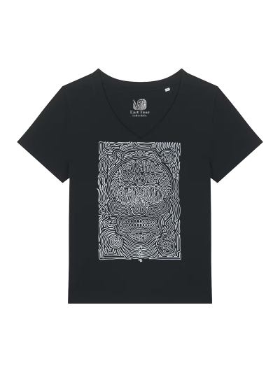 	T-shirt Femme Col V - CALAVERA BLANCA - Label BOSSI 