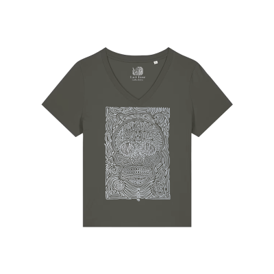 	T-shirt Femme Col V - CALAVERA BLANCA - Label BOSSI 