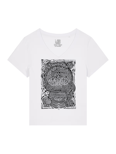 	T-shirt Femme Col V - CALAVERA NEGRA - Label BOSSI 