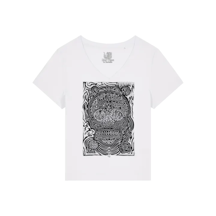 	T-shirt Femme Col V - CALAVERA NEGRA - Label BOSSI 