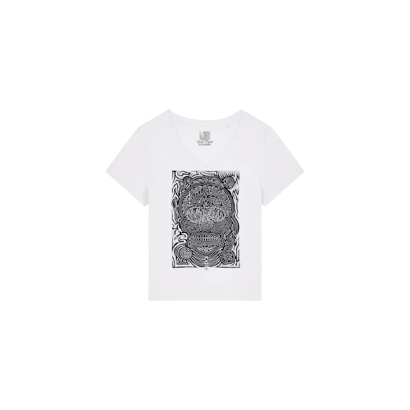 	T-shirt Femme Col V - CALAVERA NEGRA - Label BOSSI 