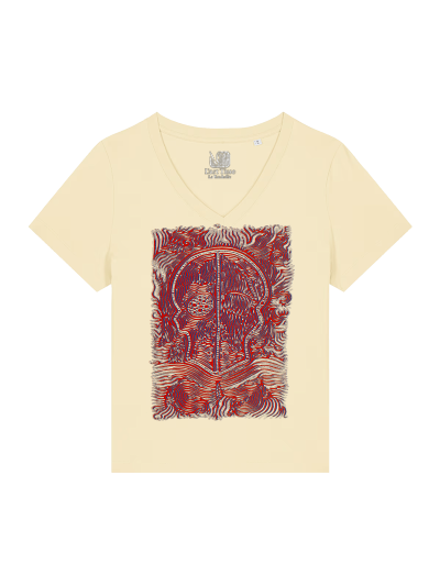 	T-shirt Femme Col V - CALAVERA ROJA - Label BOSSI 