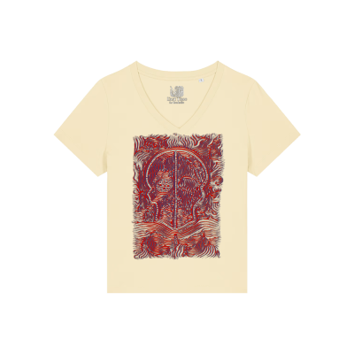 	T-shirt Femme Col V - CALAVERA ROJA - Label BOSSI 