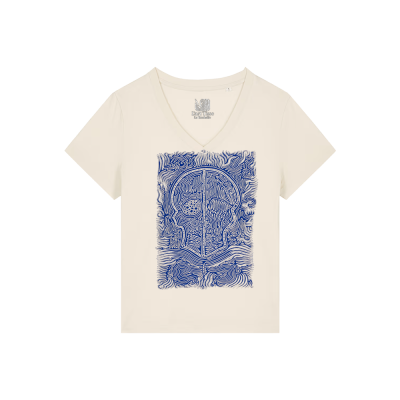 	T-shirt Femme Col V - CALAVERA AZUL - Label BOSSI 