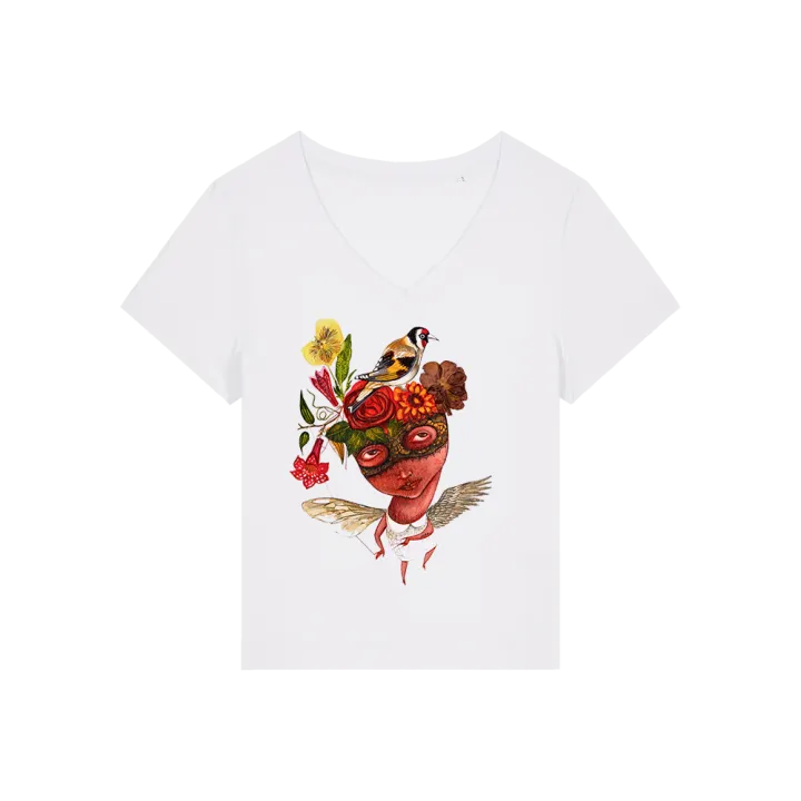 	T-shirt Femme Col V - CHARDONNERET - Label DINA 