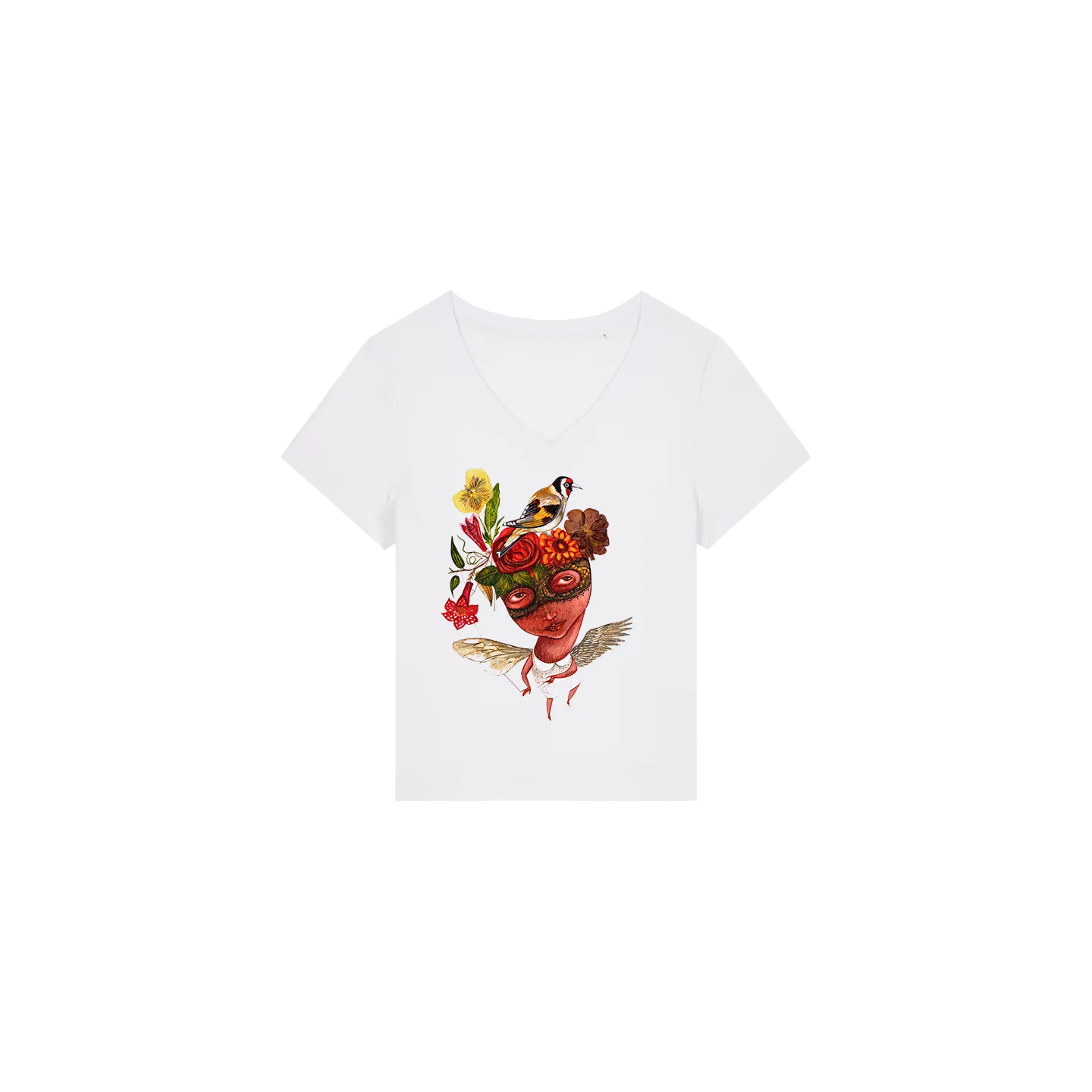 	T-shirt Femme Col V - CHARDONNERET - Label DINA 