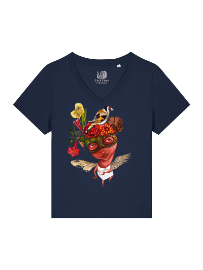 	T-shirt Femme Col V - CHARDONNERET - Label DINA 