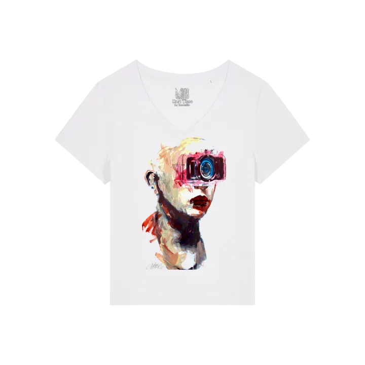 T-shirt Femme Col V - FEMME FOCUS - Label  GUERANDELLE 