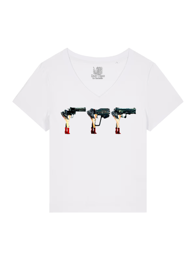 T-shirt Femme Col V - FEMMES REVOLVER - Label  GUERANDELLE 