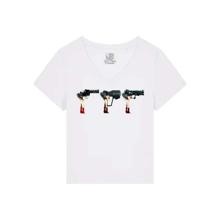 T-shirt Femme Col V - FEMMES REVOLVER - Label  GUERANDELLE 