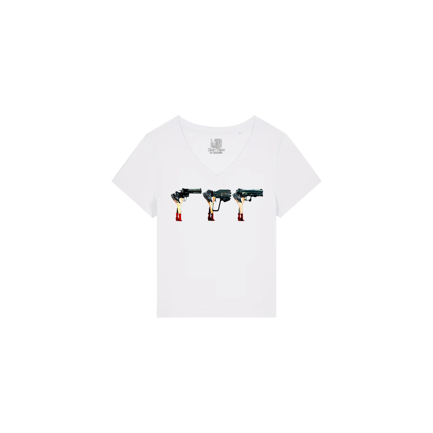 T-shirt Femme Col V - FEMMES REVOLVER - Label  GUERANDELLE 