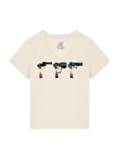 T-shirt Femme Col V - FEMMES REVOLVER - Label  GUERANDELLE 