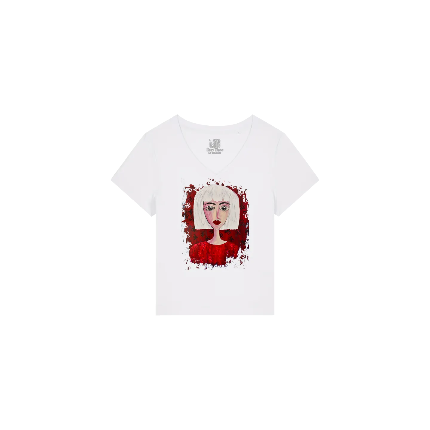 T-shirt Femme Col V - FEMME EN ROUGE - Label PYM 