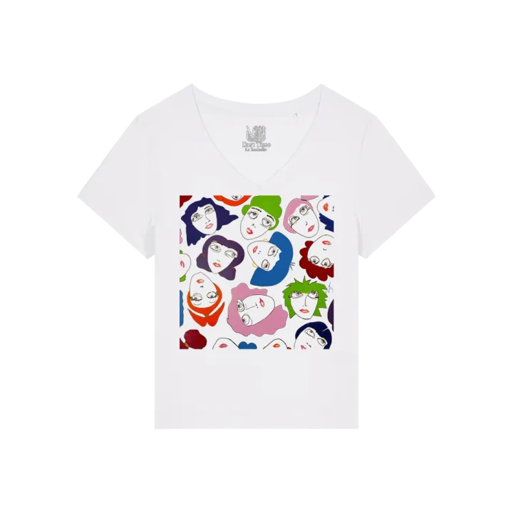 T-shirt Femme Col V - LES JEANNETTE'S - Label PYM	ST